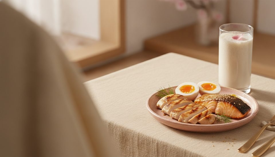 花嫁のたんぱく質は1食で数える。プロテインは足りない日だけ
